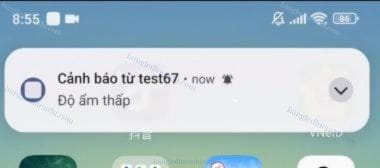 cảnh báo qua app giám sát nhiệt độ